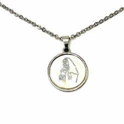 PENDENTIF VIERGE ENFANT EN ACIER INOX ARGENTE