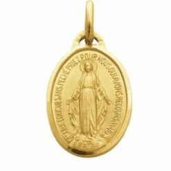Médaille Miraculeuse bord facetté - Plaqué-or 32 mm