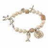 BRACELET ÉLASTIQUE 8MM EN CÉRAMIQUE – AVEC MÉDAILLE 15MM SAINT MICHEL