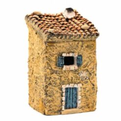 Maison de village bleue Petit Modèle N° 1 L 7,5 cm - P 6 cm - H 13,5cm