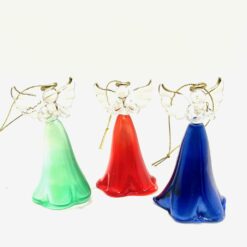 ANGES EN VERRE VERT ROUGE BLEU 9,5CM DF63