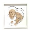 CADRE BOIS (PLUS SUPPORT POUR METTRE EN CHEVALET) STE FAMILLE DECOUPE LASER 16,5X16,5CM
