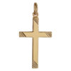 PENDENTIF CROIX PLAQUÉ OR GRAND MODELE STRIE dim 25x16 mm