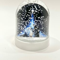 BOULE A NEIGE NATIVITE FOND BLEU C1WOW