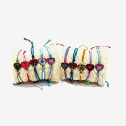 BRACELET CORDE COEUR EMAILLE