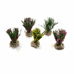 BUISSONS FLEURIS 7CM 5 COLORIS ( ROUGE, FUSHIA, JAUNE, BLANC, ROSE)