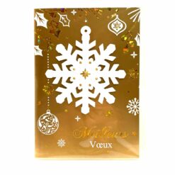 CARTE DOUBLE MEILLEURS VOEUX FLOCONS 4018F