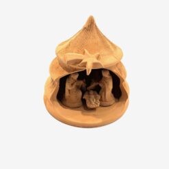 CRECHE TERRE CUITE NATURELLE 5 SUJETS DE 5CM + ETABLE 11CM