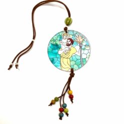 PENDENTIF VOITURE ST CHRISTOPHE ACRYLIQUE D88MM