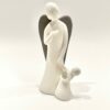 STATUE ANGE GARDIEN AILES GRIS/TAUPE 12CM