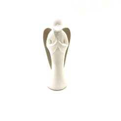 STATUE ANGE PRIEUR AILES BEIGES 12CM