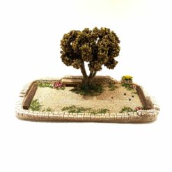 TERRAIN DE BOULES AVEC PLATANE 27X14CM