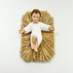 ENFANT JESUS SUR PAILLE POUR SUJET CRECHE DE 23CM ENVIRON