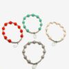 BRACELET DIZAINIER PERLES EN VERRE MAT 8MM MEDAILLE MIRACULEUSE VENDU A L'UNITE 4 COULEURS AU CHOIX
