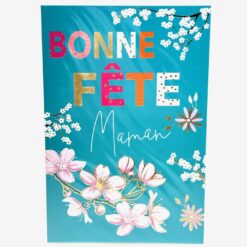 CARTE DOUBLE BONNE FETE MAMAN FLEURS BRANCHE FLEURIE