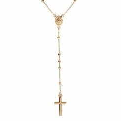 CHAPELET COLLIER ARGENT DORURE JAUNE  47CM
