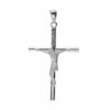 CROIX ARGENT PLATINÉ AVEC CHRIST 34 X 22MM