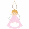 ANGE BOIS ROSE A SUSPENDRE PERSONNALISABLE 12X9CM