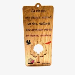 CADRE ARBRE DE VIE LA VIE MERE TERESA EN BOIS CHENE 7X15CM S