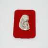 CADRE/CHEVALET VELOURS ROUGE SILH METAL VIERGE/ENFANT 7,5X10,5CM PT