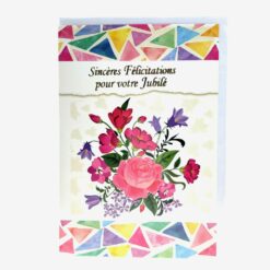 CARTE DOUBLE SINCERES FELICITATIONS POUR VOTRE JUBILE ROSES