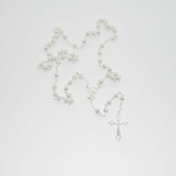 CHAPELET ARGENTE FILIGRANE COEUR VIERGE+CROIX