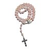 CHAPELET EN PIERRE QUARTZ ROSE SUR CORDE 8MM