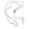 CHAPELET METAL CRISTAL ROSE CROIX VIERGE MIRACULEUSE