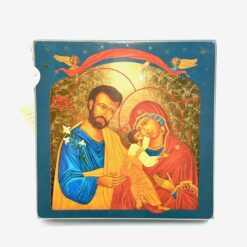 ICONE LA SAINTE FAMILLE "AMOUR ET PAIX" DOREE A LA FEUILLE 18X18CM 594.67