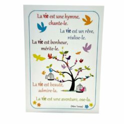 IMAGE LA VIE EST UN HYMNE MERE TERESA 10,5X7,5CM
