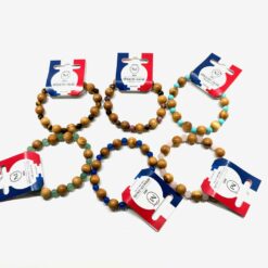 L PIERRE 6 MODELES AU CHOIX (OEIL DE TIGRE, AMETHYSTE, RHODONITE, TURQUOISE, AVENTURINE, AGATE BLEUE, QUARTZ ROSE)
