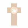 CROIX EN BOIS COLOMBE BEIGE 12CM