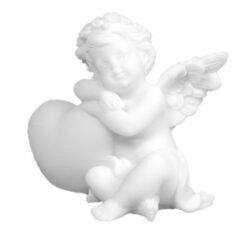 ANGE ALBATRE SUR COEUR 6CM WT
