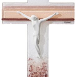 CROIX EN VERRE MURANO CHRIST RESINE 16X10,5CM