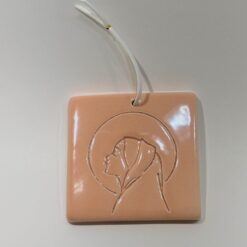 CADRE VIERGE MARIE SAUMON EN CERAMIQUE 8,5CMX8,5CM