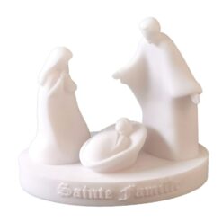 STATUE STE FAMILLE MODERNE  EN ALBATRE  HT 11CM SOCLE L11,5CM BLANC
