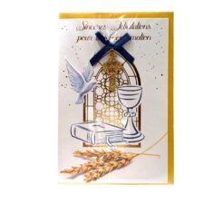 CARTE DOUBLE SINCERES FELICITATIONS POUR TA CONFIRMATION CROIX COLOMBE
