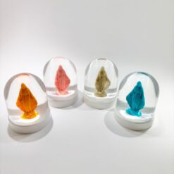 BOULE A NEIGE VIERGE MIRACULEUSE  H9,5CM 4 COULEURS AU CHOIX DOREE/ROSE/BLEU/ORANGE