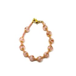 BRACELET DIZAINIER EN VERRE VENITIENNE ROSE D8MM