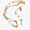 CHAPELET BOIS D'OLIVIER PERLE RONDE VIERGE+CHRIST