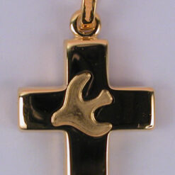 CROIX AVEC COLOMBE PLAQUE OR 15MM