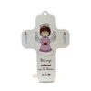 CROIX BOIS BLANC PETIT ANGE ROSE 13,5X9CM