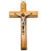 CROIX BOIS D'OLIVIER CHRIST METAL 12CM