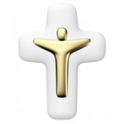 CROIX EN ALBATRE AVEC CHRIST DORE 9X13CM