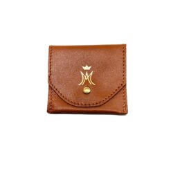 ETUI A CHAPELET OU CUSTODE CUIR MARRON9X8CM