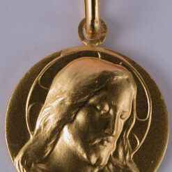 MEDAILLE CHRIST PLAQUE OR 3 MICRONS D18MM