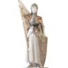 STATUE JEANNE D’ARC  EN ALBATRE 20CM COULEUR MÉTAL