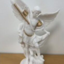 STATUE ST MICHEL EN ALBATRE 17CM PR
