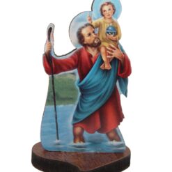 SILHOUETTE EN BOIS SUR COEUR  ST CHRISTOPHE H5,5CM