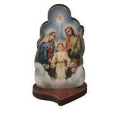 SILHOUETTE EN BOIS SUR COEUR STE FAMILLE A POSER BOIS H5,5CM